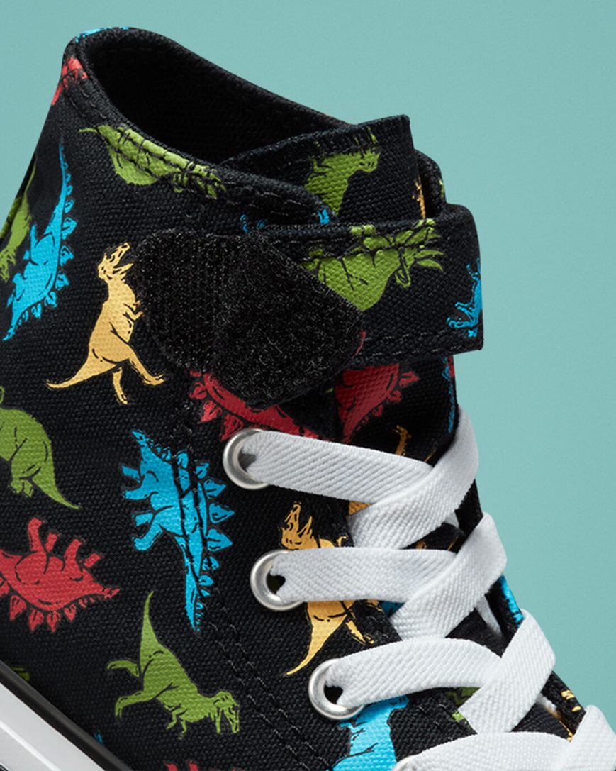 Tenis Converse Chuck Taylor All Star Easy-On Dinosaurs Cano Alto Menina Pretas Vermelhas Azuis | PT A07341P